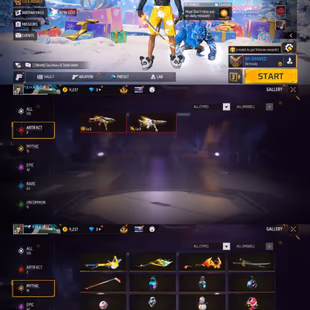 iOS/Android - Level 57 - Server NA - Rank Silver - Set 124 - Emote 18 - Pet 28 - Weapon 135 - Artifact 2 - Mythic 15 - E - Image 6