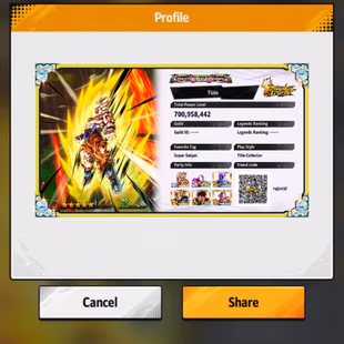 Dragon ball legends account 700m power, 63 lf and 9 ultras - Image 1