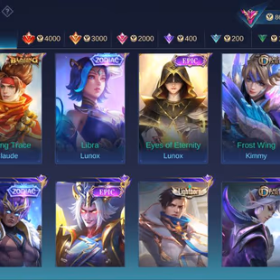 ML 697 Exlated Collector Legend Lunox 303 Skins Prime YuZhong Lucky Odette Zilong 43 deluxe Skins Hero 125 Emblem Max - Image 7