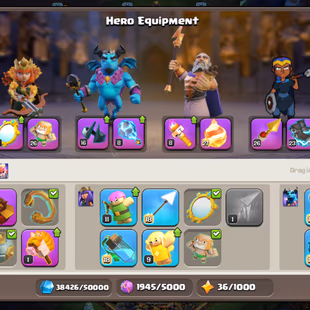 🔥TH18 CLOSE MAX🔥15X SKIN HEROES 100-100-75-80-55!! SB/MAX SnB/MAX AF/MAX FB/MAX RS/MAX EB/23 GG/23! DRAGON STATUS  - Image 5