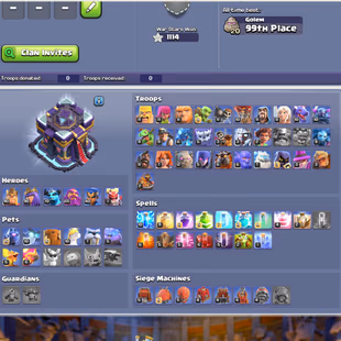 TH 15 || Th15 Almost Maxed || Namechange Free || Only Few lab , 4 Pets and New hero left | 11 Epic Equipment Townhall 15 - Image 3