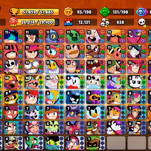 16 TITLES | 357 SKINS | 51.900 TROPHY | 99 BRAWLERS | 38 HYPERCHARGED | 40 MAXED BRAWLERS | 5 BUFFIES - Image 3