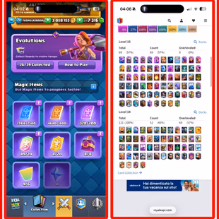 FULLY LOADED WITH MAGIC ITEMS | MAX YOUR DECK  | LVL 71 | OP 70 ELITE CARDS | 26 EVO CARDS | 4 SHARDS  - Image 1