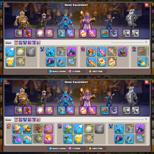 Th13 [15K Gems] [] League King-1411 Cwl Medals [] Hero-75-75-49-25 [] Equipments-6x-Epic Max-12x Epic [] XP-164 [] BEST - Image 3