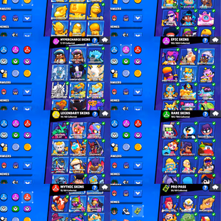 102k TROPHIES 🌟 FURIOUS FANG 🌟 83 MAX POWER BRAWLER | 101 BRAWLER UNLOCK | 74 HYPERCHARGE | 443 SKINS | INSTANT  - Image 6