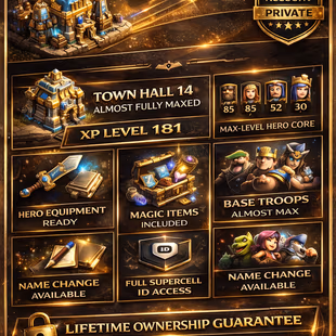 [TH14 ALMOST MAX ELITE ACCOUNT]-181XP HIGH PROGRESSION-HEROES 85/85/52/60/30-GOOD EQUIPMENT-NC AVAILABLE-PREMIUM DEAL - Image 2