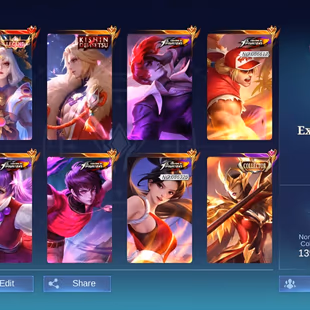 [IOS/ANDROID] CEL LVL 109 | 131 HEROES | 417 SKINS | EXALTED 2 | LUNOX LEGEND - LANCE KISHIN - CHOU KOF - TERRY PAQUITO  - Image 2