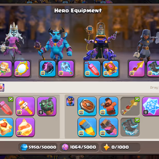 F1 6 HEROES MAXED | TH-18 ALMOST MAXED | 10 EPIC MAX | 2 EPIC LVL 26 | 11900 GEM | ALL 3 HELPERS MAXED | MAX LAB-3 TROOP - Image 8