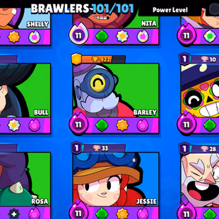 NC AVAILABLE | 380-GEMS | 102K TROPHY- 375X SKINS | 101/101 BRAWLER | 66X MAX | 60X HYPER | 3v3 WINS | BEST DEAL | - Image 5