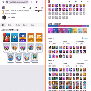 [ Stacked ] Level 64 + Kt 15  | 10000 Trophies | 100 Max Cards | 29 Elite | 21 Evos | 143 Banners & 148 Frames | 196 Emo - Image 4