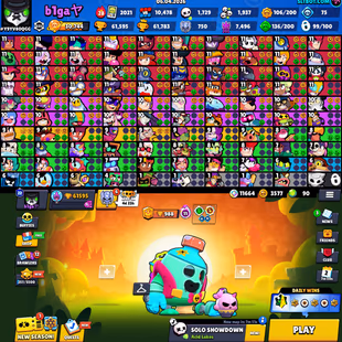 Trophy 61K | Brawler 100 | Max 40 | Hyper 29 | Profile icones 484 | Skins 285 | Old Best Account | Instant Delivery - Image 1