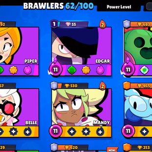 62 brawler | 23000 Trophy | 6 Max Brawler | 3 Haypercharge | 95 skin | 1 prestige| 23k trophy  - Image 5
