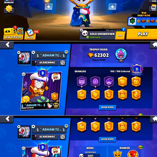 🔥EXTRA-PREMIUM 300 TOP SKINS🔥 62K TROPHY | 62X MAX BRAWLER | 48X HYPERCHARGE | 98 RARE SKINS | CHECK PHOTOS | INSTANT - Image 1