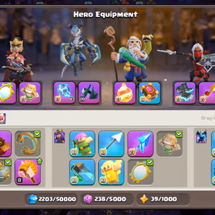🔥HERO 60X SKIN COSMIC SCENERY🔥TH18 MAX PROFILE !280-XP WAR STAR-5839! EQUIPMENT 33 MAX!! 4 DIGIT RANK! LEGEND 16K CUPS - Image 8