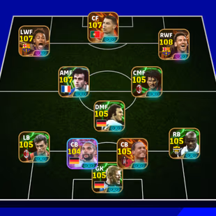 3288+ Team I CR7 I Messi 108 I Neymar 107 I Platini 107 I Romario 106 I Mbappe 106 I Eto 106 I Ronney 107 I Gullit 105 I - Image 2