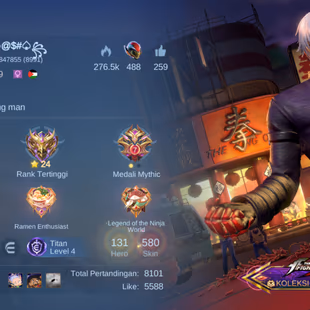 MC117|LV 99|580 SKIN|MEGA COLLECTOR I|3 LEGEND|4 KOF|2 ASP|4 NEOBEAST|4 PRIME|2 NARUTO|HARITH HXH|YIN AOT|LANCELOT KISHI - Image 2