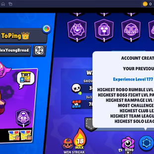 190 SKINS | 46.100 TROPHIES | 93 BRAWLERS | 8 HYPERCHARGE | 10 MAX | 14 PRESTIGE | 9 BUFFIES - Image 7