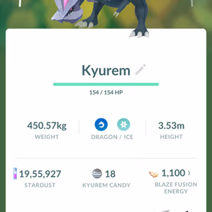 LEVEL 50 [] 3x SHINY LEGENDARY KYUREM TRADABLE [] LEGENDARY RESHIRAM [] 2 MILLION STARDUST [] RENAMABLE - Image 7