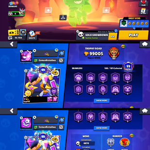99k TROPHIES 🌟 3x PRO PASS 🌟 50MAX POWER BRAWLER | 100 BRAWLER UNLOCK | 45 HYPERCHARGE | 385 SKIN | INSTANT DELIVERY  - Image 2