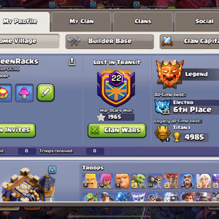 🔥LEGEND RANK 💎 TOWNHALL 18 [] HEROES 105-105-90-80-55-17 [] Strong Equipments [] War Arena Scenery [] Rename available - Image 6