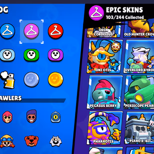 322 SKINS | 27 HYPERCHARGED | 72.681 TROPHIES | 98 BRAWLERS | 34 MAX BRAWLERS | 2 BUFFIES  - Image 3