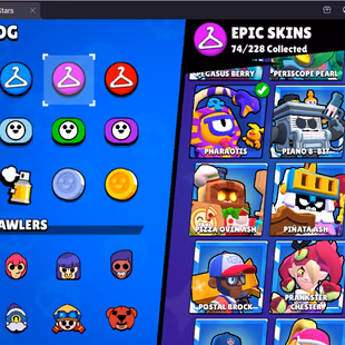 266 SKINS | 33 HYPERCHARGED | 70.039 TROPHIES | 96 BRAWLERS | 49 MAX BRAWLERS  - Image 4