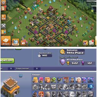 🔥All Time Best 5122 By Th8🔥World Wide Rare||5 Digit Rank||Th8 Full Maxed||1493 War Stars||122 Legendary Trophy|Exp 154 - Image 4