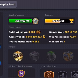 Level 55 - Coin 1018M (+1B) - Cash 47 - Rank Veteran - Trophy 2285 - Legendary Cubes 3 - Lucky Shot 5x - Code1153 - Image 3