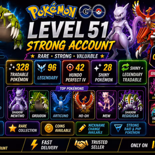 🍓 HIGH 42 HUNDO IV) LEVEL 51 PG ACCT 🍓| HO-HO MOLTTRES | 328 TRADABLE | 96 LEGENDARY | SHADOW MEWTWO | RARE COLLECTOR - Image 3