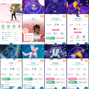 1912 Level 70 Eternatus Shiny GMax Charizard x3 (2 has Rare Dark Skies Background) Uxie100 Mesprit100 - Image 2