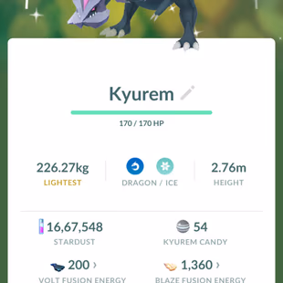 LEVEL 50 [] 3x SHINY LEGENDARY [] SHINY KYUREM TRADABLE [] 1.6M STARDUST [] ZEKROM RESHIRAM [] 28 LEGENDARY  - Image 8