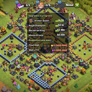 🔥[2100 CWL MEDALS-LABORATORY MAX] 🔥 TH-14 NEAR MAX | [6EPIC-S.BALL MAX-F.BALL-E.BOOT] | 4'000 GEMS | MAX DEFENCES | - Image 1