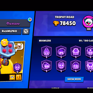 61 TITLES | 363 SKINS | 78.500 TROPHY | 99 BRAWLERS | 62 HYPERCHARGED | 62 MAXED BRAWLERS | 59 PRESTIGE | 9 BUFFIES - Image 5