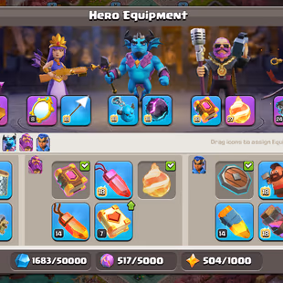 MAX TH 17🔥 - RENAME ✅ - READY FOR TH 18 - NEW SCENERY!  - 8 HERO SKINS - 15 MAX SKILLS - INSTANT DELIVERY  - Image 8