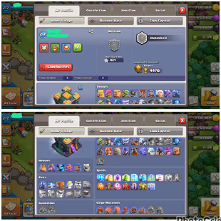 TH 14 LVL 217 Fullymax|BuilderHall Fullymax|BK 80 AQ 80 MP 60 GW 56 RC 30|NC FREE|MANY ITEMS&1084 MENDALS|Equipment Good - Image 2