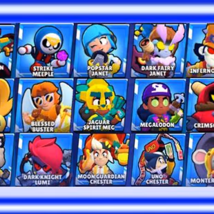 56K TROPHIES || 99 BRAWLERS || 40 MAX || 29 HYPERCHARGED || 311 SKINS || 8 BUFFIES || INSTANT DELIVERY  - Image 6