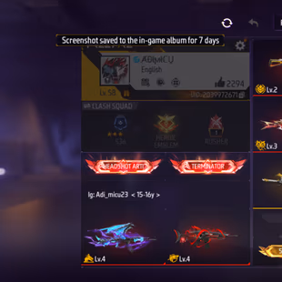 X329|EUROPE SERVER|LVL 58|43 CHARACTER|113 COSTUME|151 WEAPON(5 EVO+22 MYTHIC)|AK47 Blue Draco Lv 4|SCAR Megalodon Alpha - Image 2