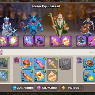Th16 Almost Max | Hero-95-95-70-45 | Equipment-12-Epic Almost Max | XP- 210 | Defence Wall Max | NC-Yes | BEST-DEAl - Image 6