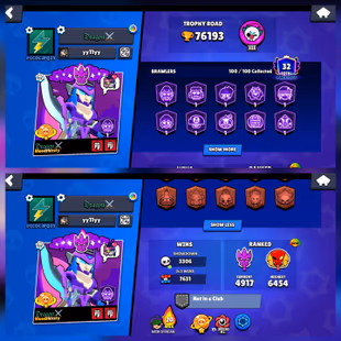 🔥76K TROPHY-100/100 BRAWLERS🔥59 MAX BRAWLERS!!49 HYPER!!342 RARE EXCLUSIVE SKINS!! INSTANT DELIVERY -BEST DEAL - Image 1