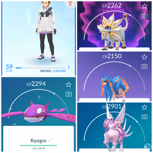 Lvl 50+ [Shiny Kyogre] | 53 Legendary | Dialga | Palkia | Solgaleo | Lunala | Groudon | Regidrago | Mystic | 825 - Image 1