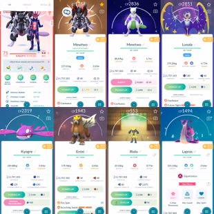 P 2.061 Level 71 Super MewtwoArmor Lunaka Kyogre Entei Riolu Lapras 38 Shiny And Legendary 393 Shiny 881 Legendary 65 L - Image 1