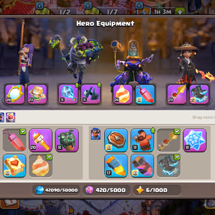 PREMIUM TH 17 🔥- RENAME✅  - 3 GREAT SCENERY - 14 EPIC SKILLS  - 5 MAX HEROES - 13 HERO SKINS - SAFE AND INSTANT - Image 8