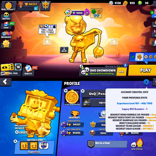 RARE 94k TROPHIES 🌟 R35 PIN 🌟 92 MAX POWER BRAWLER | 99 BRAWLER UNLOCK | 74 HYPERCHARGE | 405 SKIN | INSTANT DELIVERY  - Image 2