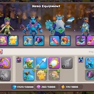 RARE💎 29K GEMS 🔥WAR ARENA SCENERY || TH 18 || 105-103-80-80-55-11 HEROES || HIGH EQUIPMENTS - BH 10 MAX - SKIN SCENERY - Image 4