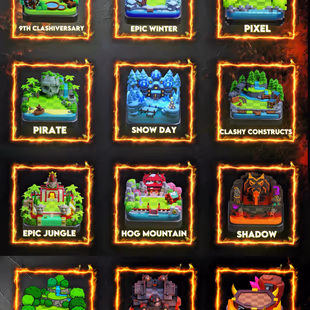 105 Skins 21 Scenery !!  All Statues [Dragon-Snowman-Golden Poet]-All Medel Statues !! TH 18 Maxout !! 15 Skins Set !!  - Image 4