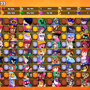 61K Trophies LVL130 | 98/100 Brawlers | 34 Max Brawlers - 27 Hypercharges | 275 Skins | 820 Pins | 393 Icons | 199 Spray - Image 1