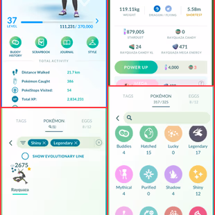 🎯NW STOCK) LEVEL 37 PG ACCT | SHINY RAYQUAZA 👹| 17 LEGENDARY | 23 GIGANTAMAX | 25 DYNAMAX | 879K STARDUST | INSTANT - Image 5