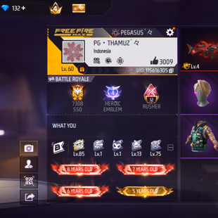 V98|LVL60|279COSTUME(20MYTHIC)|232WEAPON(3EVO39MYTHIC)|SUPEROLDACCOUNT|ELITEPASS(S1S8)ON|MEGALODONALPHA-SCARLVL4 - Image 1