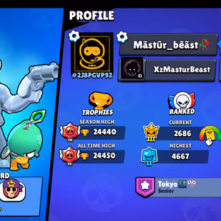 GEMS-116!! TROPHY-24.4K!! BRAWL 99/85!! 214 SKIN [ LEGENDARY SKIN 3] 2020 ACCOUNT!!  NC-60 GEMS BEST DEAL  - Image 1