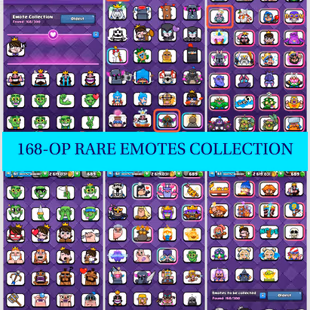 RAREST 168 EMOTES 💎 KT 15 💎 XP 61 | 10755 TROPHIES | 108 MAX CARDS | 21 EVOS | 29 ELITE CARDS | INSTANT DELIVERY - Image 1
